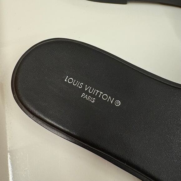 Louis Vuitton Sandals Lock It Flat Mule Sandals Monogram Brown Black Size 35.5 - Picture 5 of 10